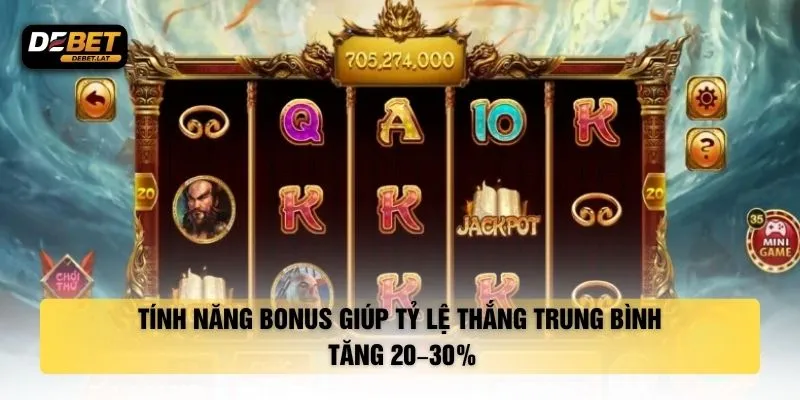 Tính năng bonus giúp tỷ lệ thắng trung bình tăng 20–30%